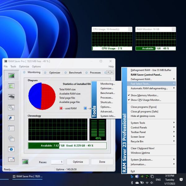 Screen Shot: RAM Saver Professional