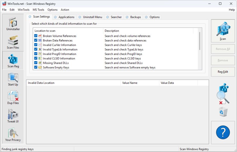 WinTools.net Scan Registry